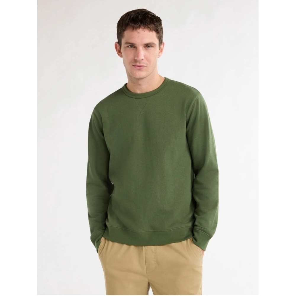 Classic Olive Crewneck Sweater for Men